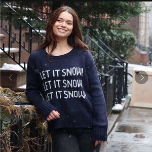 Wooden Ships Navy 'Let It Snow' Oversized Crew Sweater